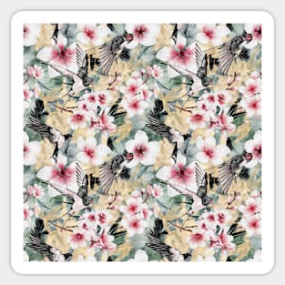 Floral Oriental Chinoiserie Sticker